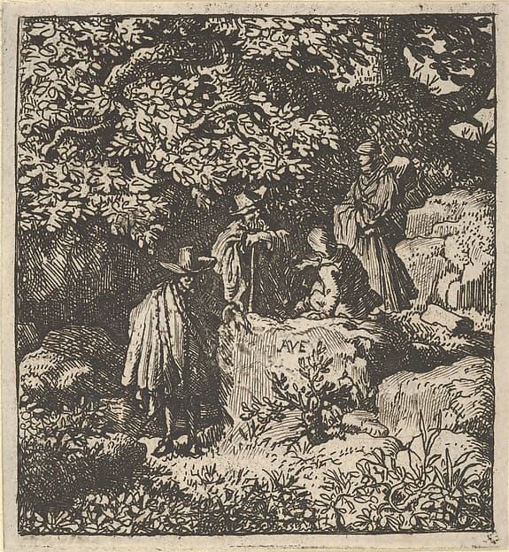 Four Figures under a Tree, by Allart van Everdingen