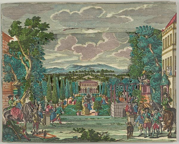 Paper Theater or Diorama of an Italianate Villa and Garden, by Martin Engelbrecht