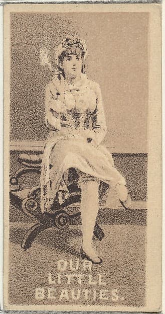 From the Actresses series (N57) promoting Our Little Beauties Cigarettes for Allen & Ginter brand tobacco products, by Allen & Ginter