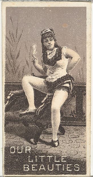 From the Actresses series (N57) promoting Our Little Beauties Cigarettes for Allen & Ginter brand tobacco products, by Allen & Ginter