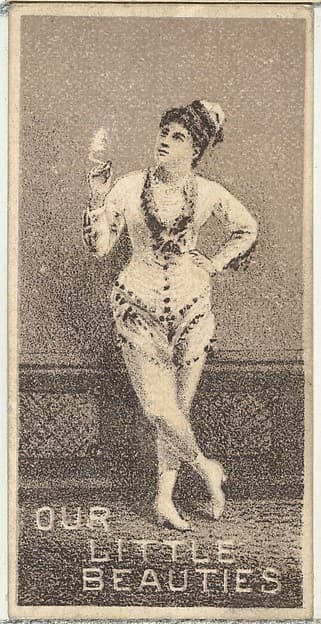 From the Actresses series (N57) promoting Our Little Beauties Cigarettes for Allen & Ginter brand tobacco products, by Allen & Ginter