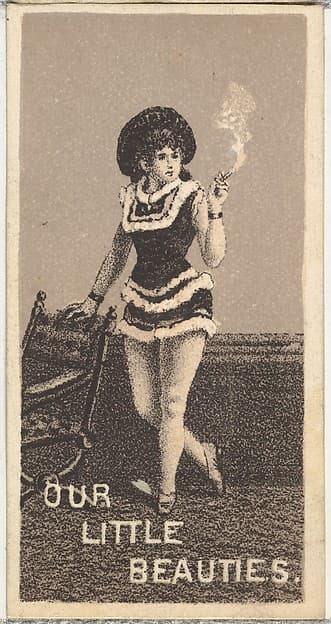 From the Actresses series (N57) promoting Our Little Beauties Cigarettes for Allen & Ginter brand tobacco products, by Allen & Ginter