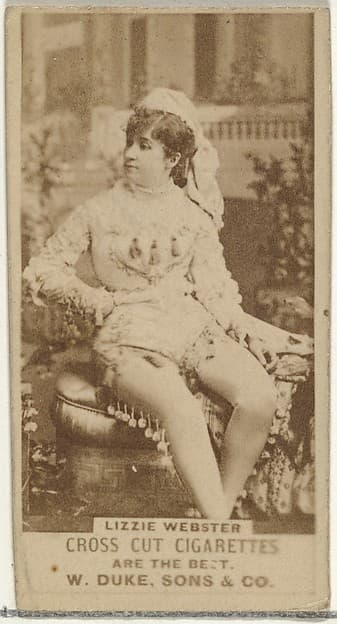 Lizzie Webster, from the Actors and Actresses series (N145-3) issued by Duke Sons & Co. to promote Cross Cut Cigarettes, by W. Duke, Sons & Co.