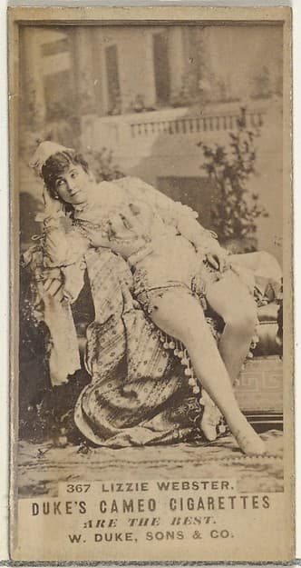 Card Number 367, Lizzie Webster, from the Actors and Actresses series (N145-5) issued by Duke Sons & Co. to promote Cameo Cigarettes, by W. Duke, Sons & Co.