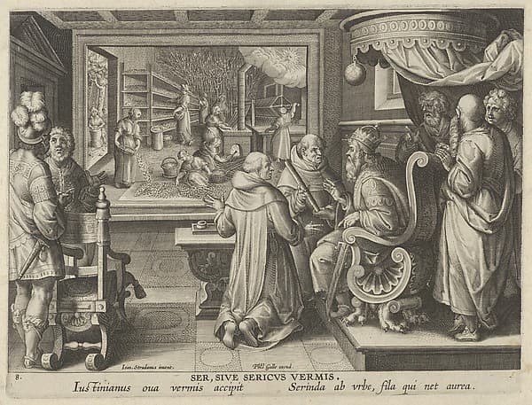 New Inventions of Modern Times [Nova Reperta], The Production of Silk, plate 8, by Jan Collaert I