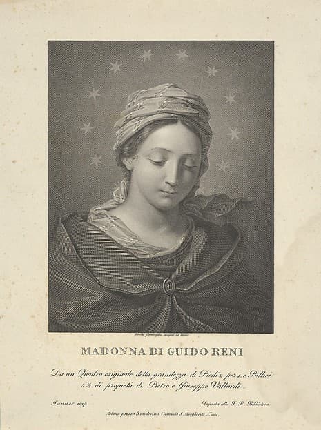 The Virgin in half length looking down, ten stars surrounding her head, after Reni, by Giovita Garavaglia