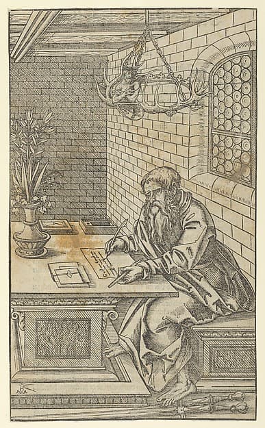 Paul, from "The Four Evangelists and Three Apostles Sitting in Rooms", by Lucas Cranach the Younger