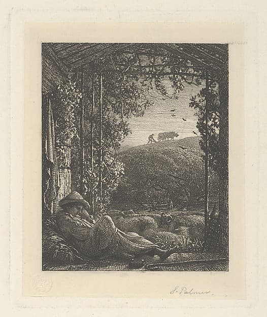 The Sleeping Shepherd; Early Morning, by Samuel Palmer