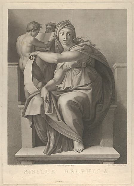 The Delphic Sibyl after the fresco by Michelangelo in the Sistine Chapel, by Giovanni Volpato