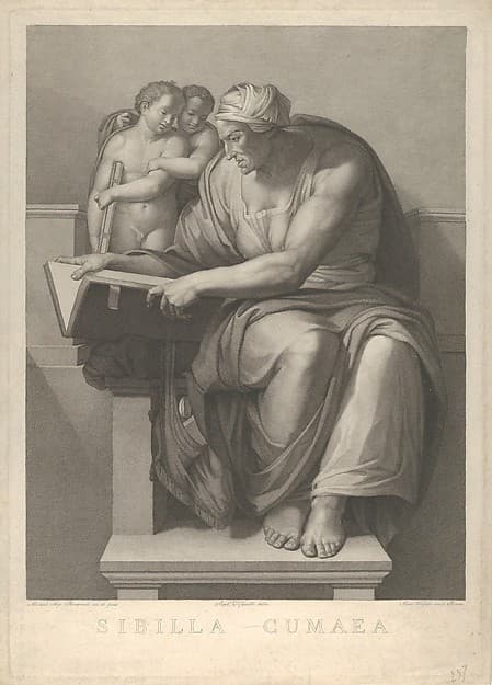 The Cumaean Sibyl after the fresco by Michelangelo in the Sistine Chapel, by Giovanni Volpato