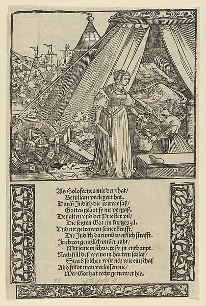 Judith with the Head of Holophernes, from "Das Büchle Memorial", by Hans Schäufelein