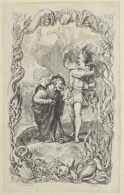 Illustration to the Tempest: Caliban, Ferdinand and Ariel, by Charles Gray
