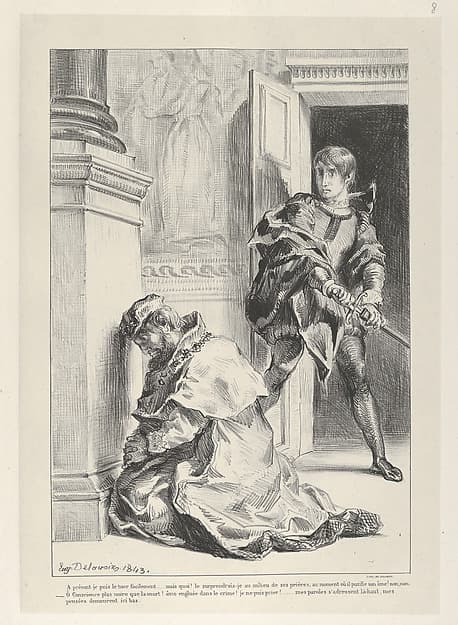 Hamlet Attempts to Kill the King, by Eugène Delacroix