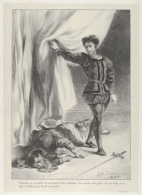 Hamlet and the Corpse of Polonius, by Eugène Delacroix
