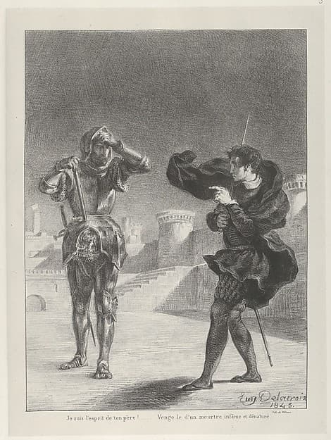 The Ghost on the Terrace, by Eugène Delacroix