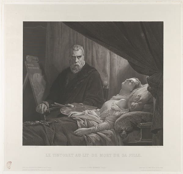 Tintoretto at His Daughter's Deathbed, by Achille Martinet