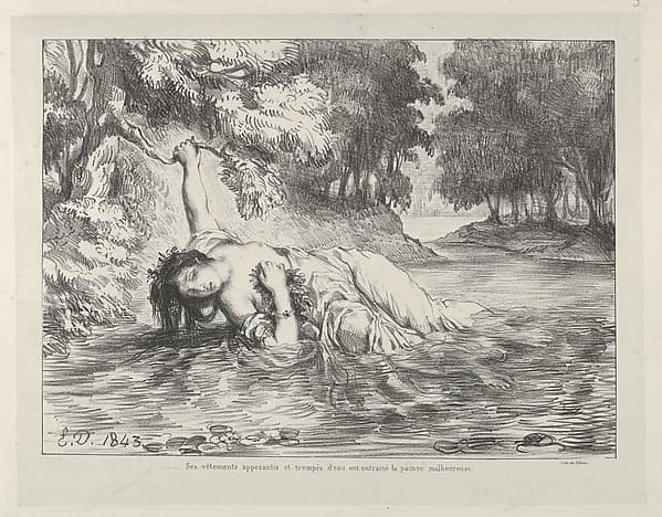 The Death of Ophelia, by Eugène Delacroix
