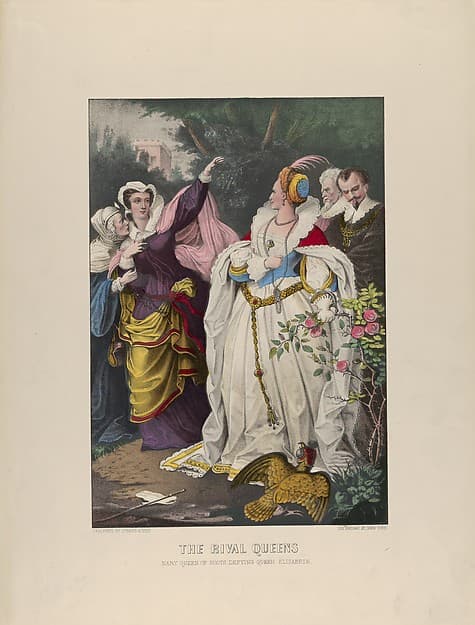 The Rival Queens – Mary Queen of Scots Defying Queen Elizabeth, by Currier & Ives