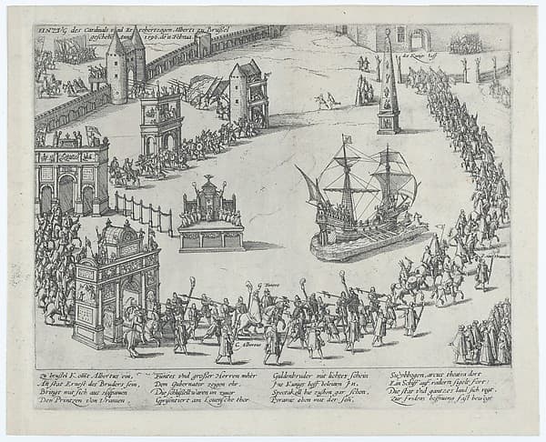 Entrance of the Cardinal and Archduke Albert to Brussels in 1596, by Anonymous, 16th century