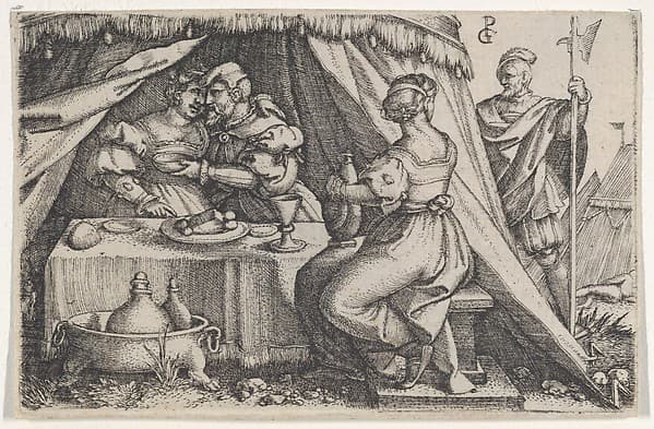 Judith and Holofernes Dining, by Georg Pencz
