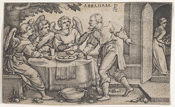 The Three Angels Visiting Abraham, from "The Story of Abraham", by Georg Pencz