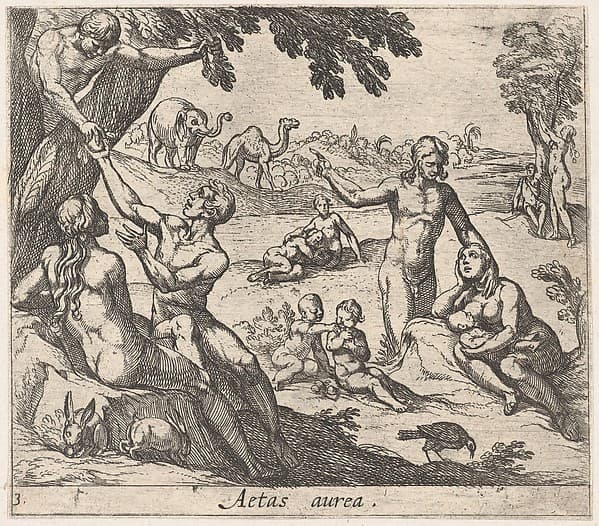 Plate 3: The Age of Gold (Aetas aurea), from Ovid's 'Metamorphoses', by Antonio Tempesta