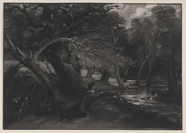 Jacques and the Wounded Stag (Shakespeare, As You Like It, Act 2, Scene 1), by David Lucas
