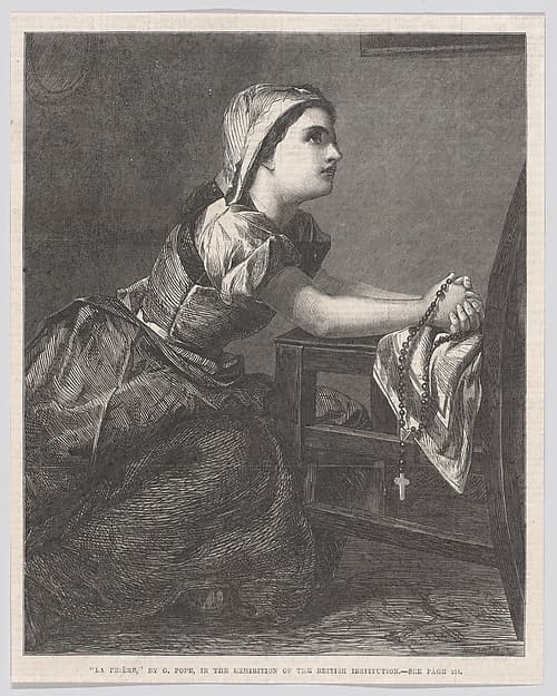 La Prière (The Prayer), from "Illustrated London News", by William Luson Thomas