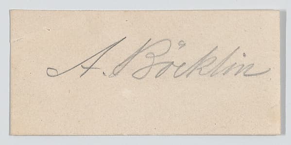 Arnold Böcklin, calling card, by Arnold Böcklin