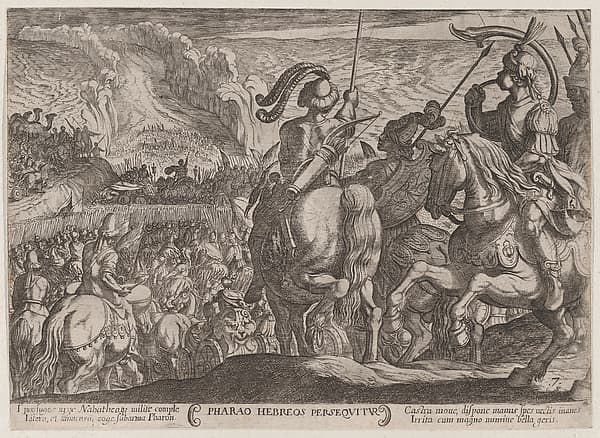 Plate 7: The Egyptians Pursuing the Israelites, from "The Battles of the Old Testament", by Antonio Tempesta
