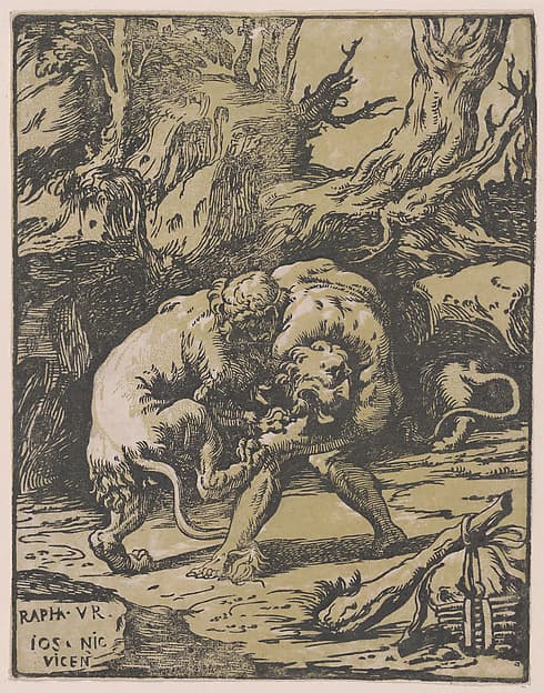 Hercules and the Nemean Lion, by Niccolò Vicentino