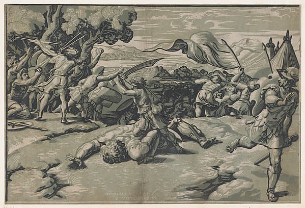 David and Goliath, by Ugo da Carpi