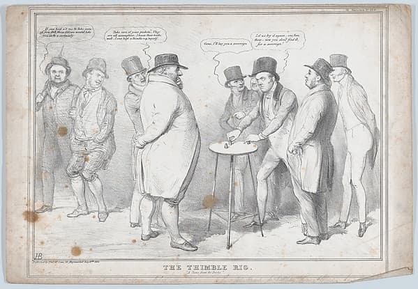 The Thimble Rig: "A Scene from the Derby", by John Doyle