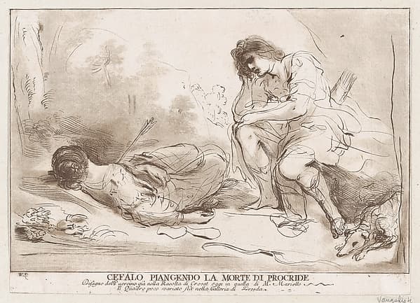 Cephalus and Procris, by Vincenzio Vangelisti