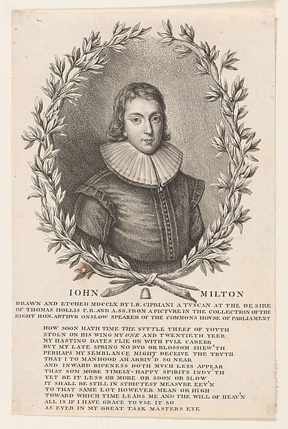 John Milton, by Giovanni Battista Cipriani