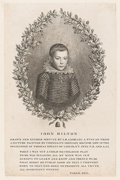John Milton as a Boy, by Giovanni Battista Cipriani