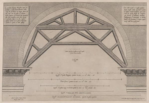 Wooden Framework to Support Arches in a Building, from "Speculum Romanae Magnificentiae", by Jacob Bos