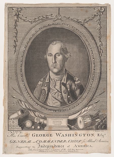 His Excellency George Washington, Esq-r., General and Commander in Chief of the Allied Armies, Supporting the Independence of America, by John Norman