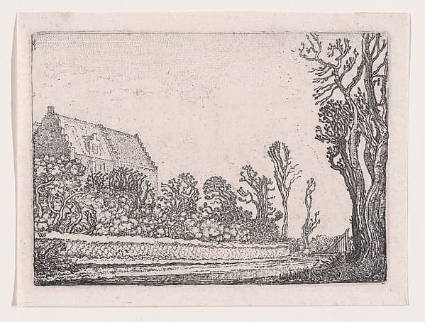 The House with the Stepped Gable, from Verscheyden Landtschapjes (Various Little Landscapes), Plate 7, by Willem Pietersz Buytewech