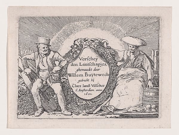 Titlepage, from Verscheyden Landtschapjes (Various Little Landscapes), Plate 1, by Willem Pietersz Buytewech