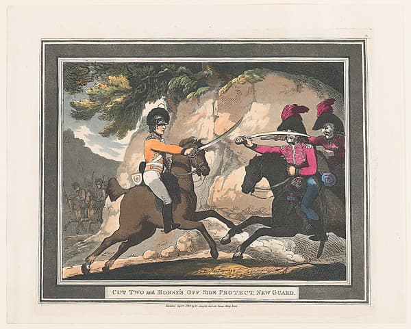 Cut Two and Horse's Off Side Protect, New Guard, by Thomas Rowlandson