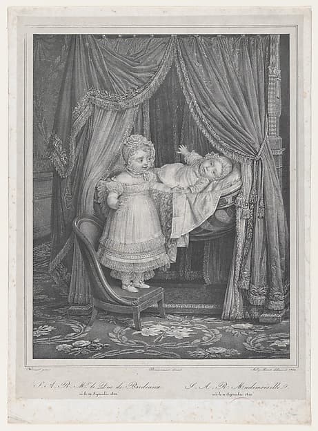 S.A.R. Mgr le Duc de Bordeaux...S.A.R. Mademoiselle...(Portr. du Comte de Chambord et la duchesse de Parme, enfants), by Hyacinthe-Louis-Victor-Jean-Baptiste Aubry-Lecomte