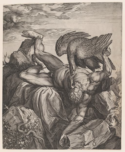 Tityus Punished in Hell, by Cornelis Cort