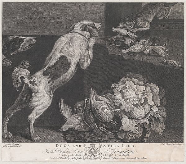 Dogs and Still Life, by Pierre Charles Canot