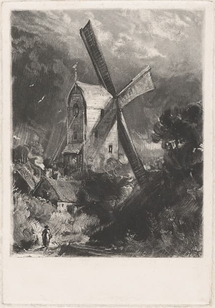 Mill near Brighton, by David Lucas