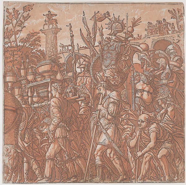 Sheet 6: Men carrying trophies, from "The Triumph of Julius Caesar", by Andrea Andreani