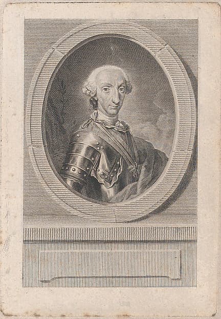 Portrait of Charles III, half length within a roundel, by Manuel Salvador Carmona