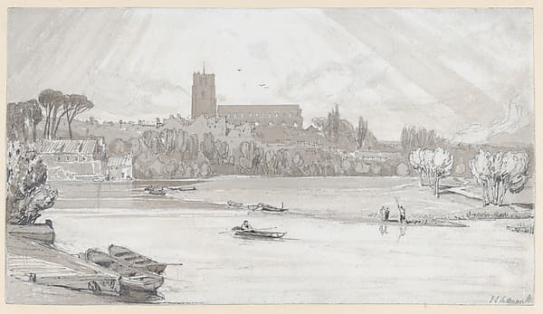 The Town of Beccles from the Bridge, Suffolk, by John Sell Cotman