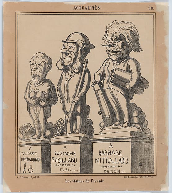 Statues of the Future, from 'News of the day,' published in Le Charivari, April 29, 1868, by Honoré Daumier