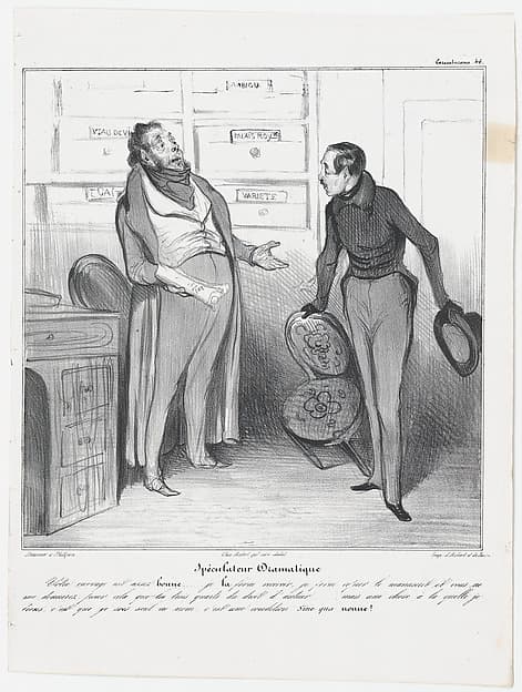 Plate 46: Theatrical agent, from 'Caricaturana,' published in Les Robert Macaires, by Honoré Daumier